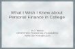 What I Wish I Knew about Personal Finance in College