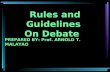 Rules and guidelines on debate competition