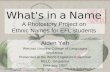 What's in a name Workshop