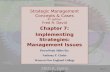 Implementing Strategies:Management Issues