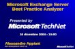 Microsoft Exchange Server Best Practice Analyzer 16 dicembre 2004 - 15:00 Alessandro Appiani MCT MCSE (2000 NT 4.0 NT 3.5)