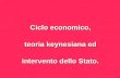 1 Ciclo economico, teoria keynesiana ed intervento dello Stato.
