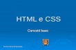 HTML e CSS Concetti base Comunicazione Multimediale.