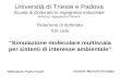 Università di Trieste e Padova Scuola di Dottorato in Ingegneria Industriale Indirizzo Ingegneria Chimica Relazione di dottorato XXI ciclo Simulazione.