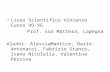 Liceo Scientifico Vincenzo Cuoco VD-VG Prof. ssa Mattera, Lapegna Alunni: AlessiaMantice, Dario Antonacci, Fabrizio Stanco, Ivano Nicolella, Valentina.