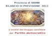 Provincia di UDINE BILANCIO DI PREVISIONE 2012 Lanalisi del Gruppo consiliare del Partito democratico.