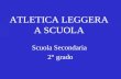 ATLETICA LEGGERA A SCUOLA Scuola Secondaria 2° grado.
