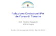 Relazione Emissioni IPA dellarea di Taranto Dott. Stefano Spagnolo ARPA Puglia Incontro GdL interregionale INEMAR - Bari, 05.10.2010.
