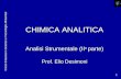 1 CHIMICA ANALITICA Analisi Strumentale (II a parte) Prof. Elio Desimoni.