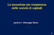 1 La tassazione per trasparenza delle società di capitali prof.avv. Giuseppe Zizzo.