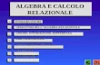 ALGEBRA E CALCOLO RELAZIONALE OPERATORI DELL’ALGEBRA RELAZIONALE UNIONE, INTERSEZIONE, DIFFERENZA RIDENOMINAZIONE LOGICA PROPOSIZIONALE SELEZIONEPROIEZIONE.