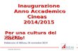 Adolfo Bertani Presidente Cineas Politecnico di Milano, 06 novembre 2014 Inaugurazione Anno Accademico Cineas Anno Accademico Cineas2014/2015 Per una.