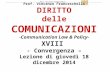 Prof. Vincenzo Franceschelli DIRITTO delle COMUNICAZIONI -Communication Law & Policy- XVIII - Convergenza – Lezione di giovedì 18 dicembre 2014.