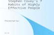 Stephen covey's 7 habits of highly effective people
