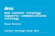 How content strategy supports communications strategy, by Diana Railton