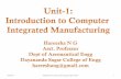 Introduction to computer Integrated Manufacturing (CIM)