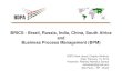 BRICS - Brazil, Russia, India, China, South Africa and Business Process Management (BPM)