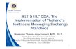 HL7 & HL7 CDA: The Implementation of Thailand's Healthcare Messaging Exchange Standards