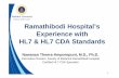 Ramathibodi Hospital's Experience with HL7 & HL7 CDA Standards