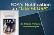 FDA's notification on "Lite fit USA"