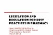 Legislation and regulation for best practices in pharmacy ra psn