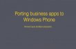 Porting business apps to Windows Phone
