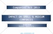 New Companies Act 2013 - Impact on SMU's