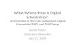 What/Where/How is Digital Scholarship?