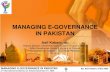 Managing E Governance In Pakistan