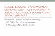 Gender Equality and Women Empowerment: Key to Poverty Reduction, Food Security, and Social Welfare