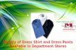 Variety of dress shirt and dress pants available at MensUSA