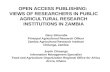 Open Access publishing: views of researchers in public agricultural research institutions in Zambia