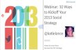 10 Ways to Kickoff Your 2013 Social Strategy