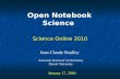 Science Online 2010 Open Notebook Science Session