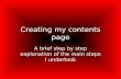 Creating My Contents Page