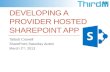 Developing a provider hosted share point app