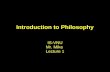 Philosophy Lecture 01