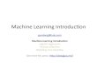 Machine learning Introduction