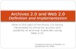 Archives 2.0 And Web 2.0