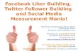 Facebook Liker Building, Twitter Follower Building, and Social Media Measurement Mania!