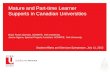 Mature and part time learner supports in Canadian universities July 11 2012