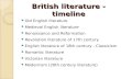 British literature timeline doplněné