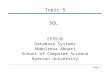 Topic 5 SQL CPS510 Database Systems