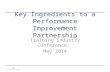 Workshop-Scott Weersing-Key Ingredients to a Performance Improvement Partnership