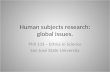 Human Subjects Global Issues