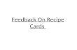 Feedback on recipe cards