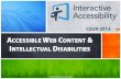 Accessible Web Content & Intellectual Disabilities