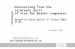 November 2004 Outsourcing from the strategic point
