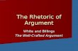 The Rhetoric of Argument