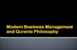 Modern Business Management And Quranic Philosophy